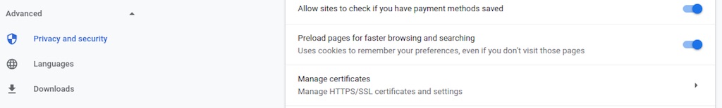 Chrome certificates